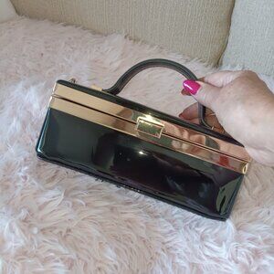 Retro Black Vinyl Box Handbag, NWOT